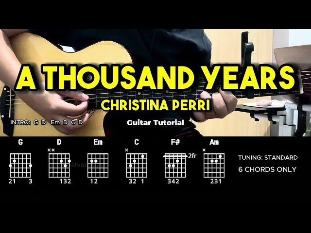 A Thousand Years - Christina Perri | Easy Guitar Chords Tutorial For Beginners (CHORDS & LYRICS)