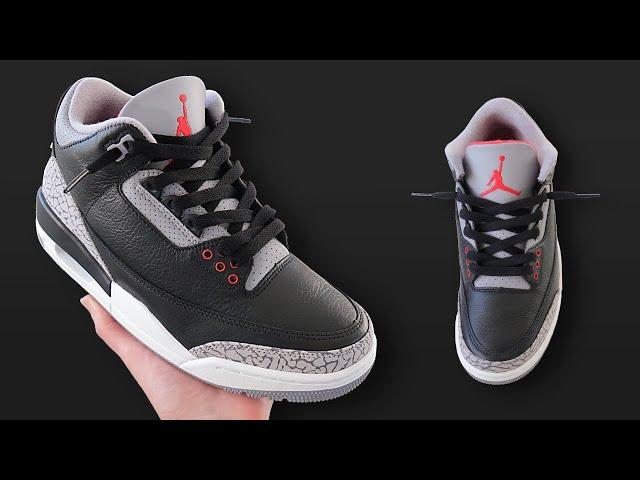 HOW TO LOOSELY LACE JORDAN 3 - Featuring Nike Air ''Jordan 3 Retro Black/Fire Red-Cement Grey''