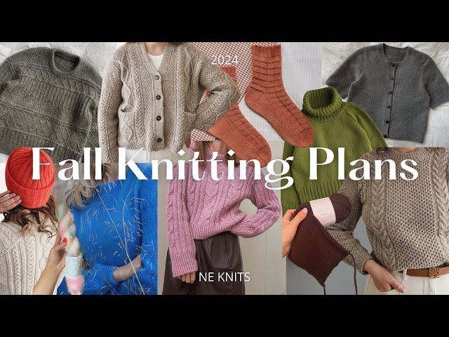 my 2024 fall knitting plans with stash yarn | project progress and patterns I'm loving this season