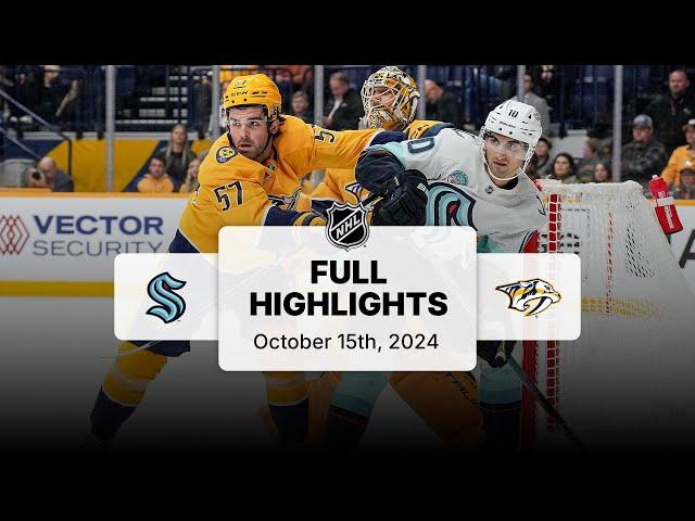 Kraken at Predators | October 15, 2024 | NHL Full Game Highlights