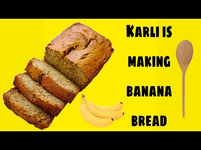 Karli is baking banana bread