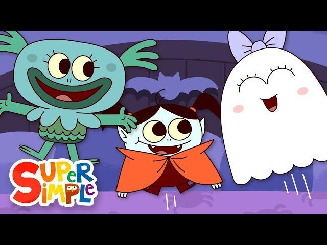 Five Little Monsters Jumping On The Bed | Kids Halloween Song | Super Simple Songs