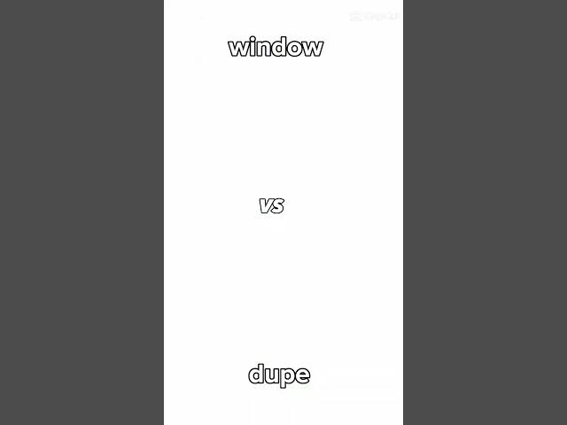 window vs dupe