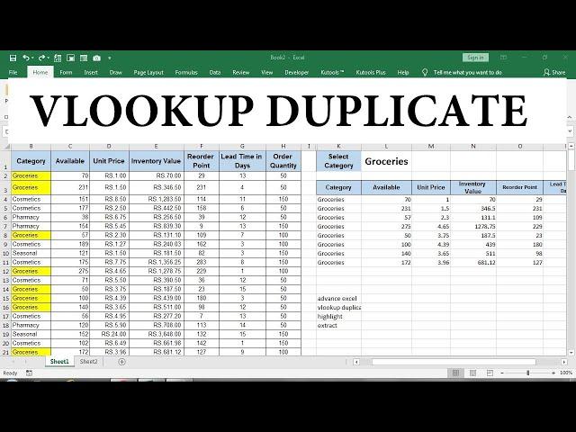 how to find duplicate values in excel using vlookup