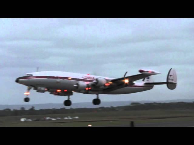 Qantas 'Connie' Super Constellation Takeoff with flames (1080p HD)