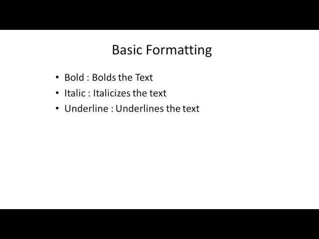 How to Bold, Underline or Italicize HTML Text