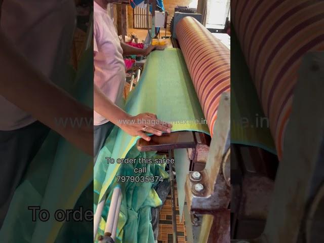 Golden Tissue lienen saree || Linen saree from manufacture || handloom saree #viral #tissuesarees