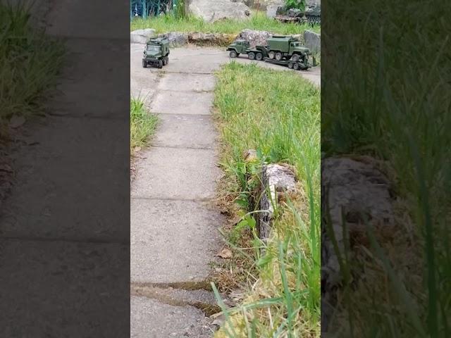 URAL Radio Box and URAL with full loading Flatbed Trailer on RC Model Track (Röthenbach/Peg.)