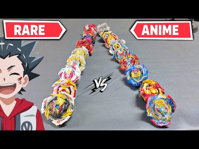 ANIME beyblades vs RARE beyblades fight | anime vs rare