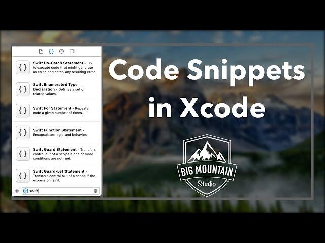 Create Xcode Code Snippets (iOS, Xcode 8)