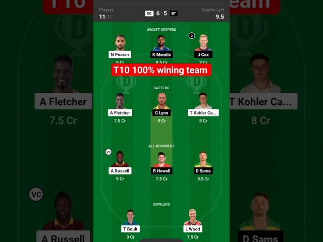DG Vs BT T10 #dream11prediction #t10dream11teamtoday #t10league #cricketprediction
