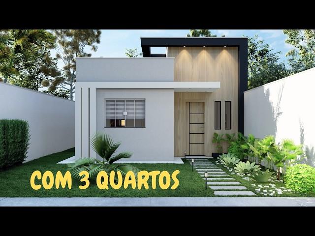 CASA COM 60 M² COM 3 QUARTOS EM TERRENO 8X20