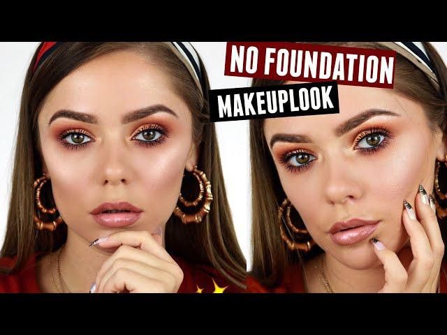 NO FOUNDATION MAKEUP LOOK!  NATURAL / GLAM WITHOUT FOUNDATION - MAKEUPBYSANCHEZ