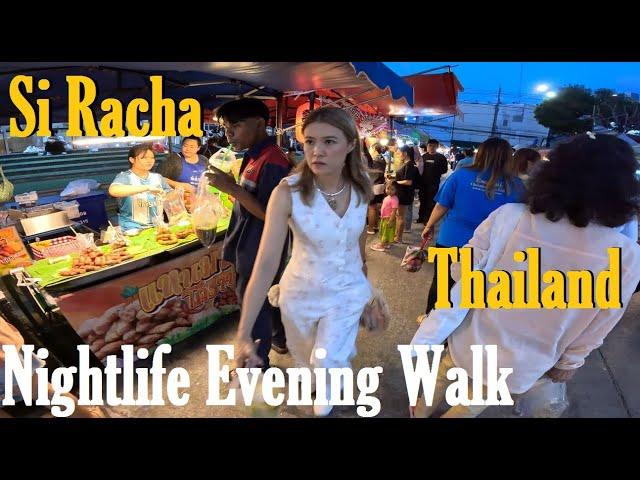 Si Racha, Thailand: Nightlife Evening Walk