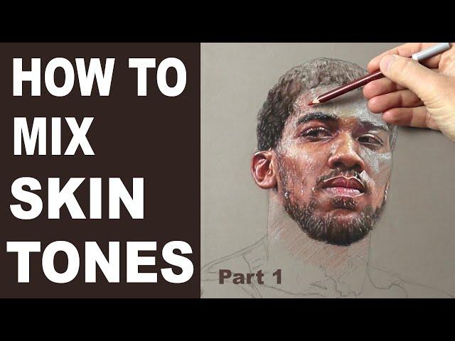 How to mix Dark Skin Tones. Pastel Portrait of Anthony Joshua ~ Part 1 with some real-time footage.