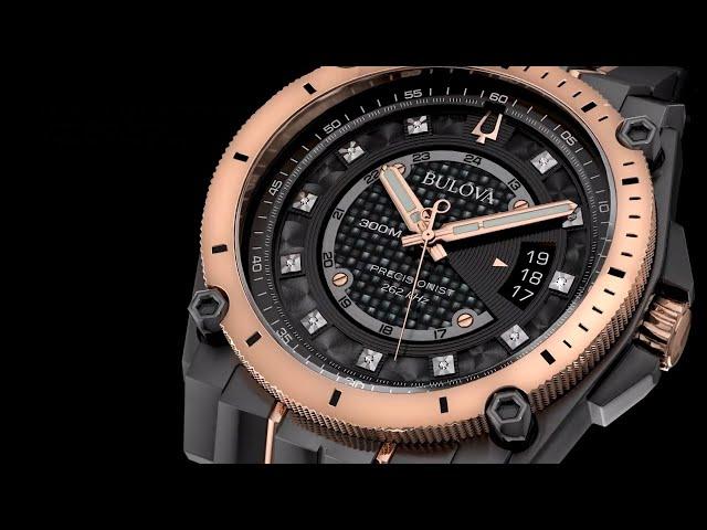 Bulova Watches for Men | Icon Precisionist | Rose-Gold Black Diamond Dial