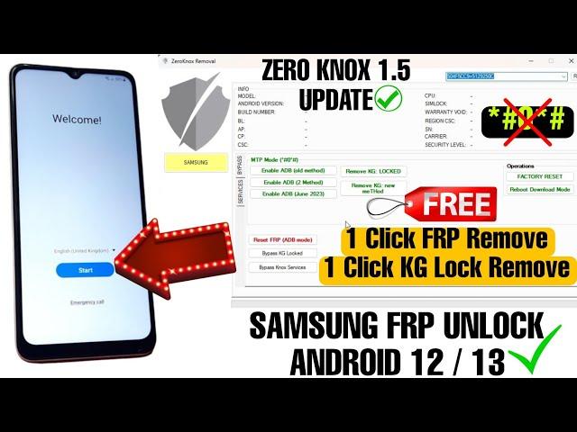 All Samsung FRP Bypass With ZeroKnox Removal Tool | Zero Knox Removal Tool Samsung Android 13/12