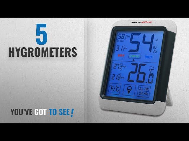 Top 10 Hygrometers [2018]: ThermoPro TP55 Digital Thermo-hygrometer with Larger Backlit Display,