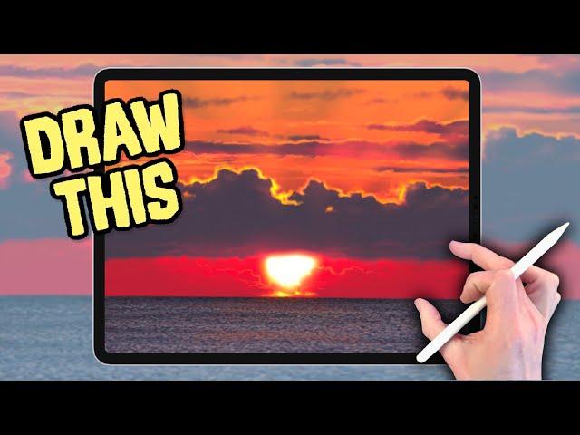 IPAD PAINTING MADE EASY -  Sea Sunset seascape Procreate tutorial