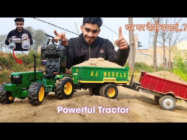 DIY 4x4 powerful John Deere tractor.#powerful #ajmodelmaker