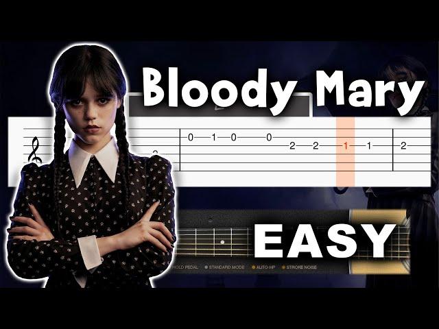 Bloody mary  - Lady Gaga (WEDNESDAY) - EASY Guitar tutorial (TAB & CHORDS)