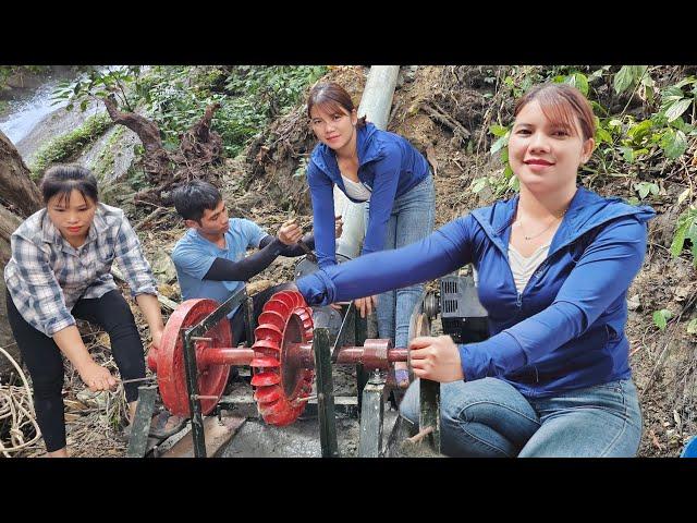 The girl and her brothers installed hydroelectric power on the waterfall.