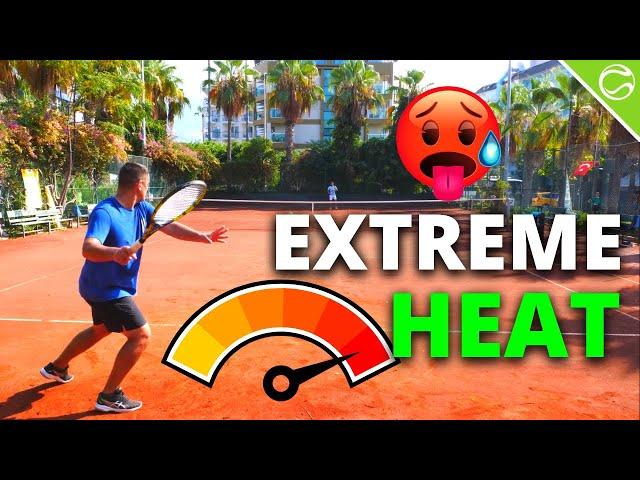 Tennis Training in Extreme Heat - Court Level View