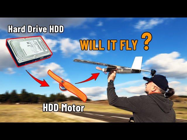 Build RC Airplane Powered By Hard Drive HDD Motor. Does it fly?