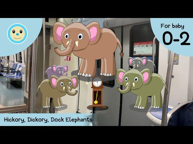 Hickory, Dickory, Dock Elephants ️ | Educational Video for Baby 0-2 Years 