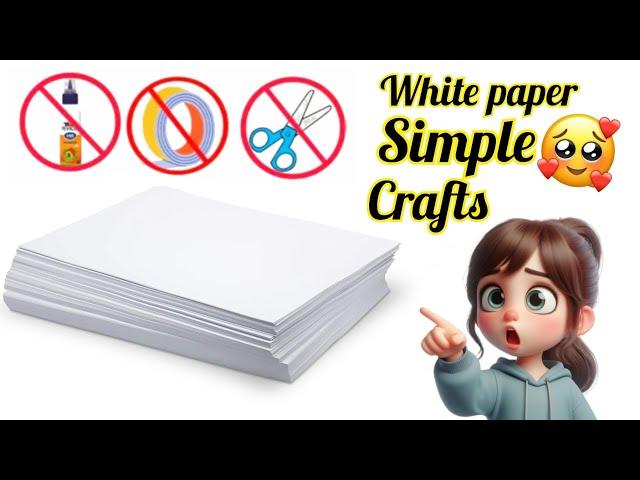 beautiful white paper craft // back to schoolcrafts easy crafts // paper crafts // withoutglue craft