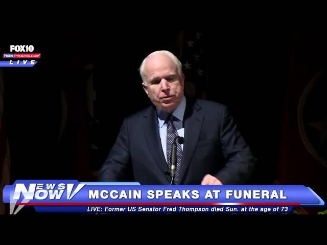 Sen. John McCain Speaks at Fred Thompson Funeral