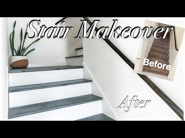 DIY Staircase Makeover | From CARPET to HARDWOOD Stairs