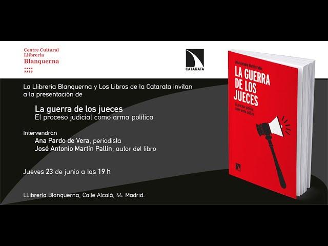 Presentació del llibre / Presentación 'La guerra de los jueces', de José Antonio Martín Pallín