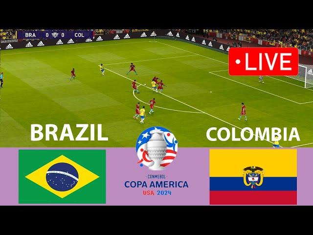 BRAZIL vs COLOMBIA LIVE FOOTBALL MATCH TODAY I Brazil Football Live I eFootball Pes 21 Gameplay