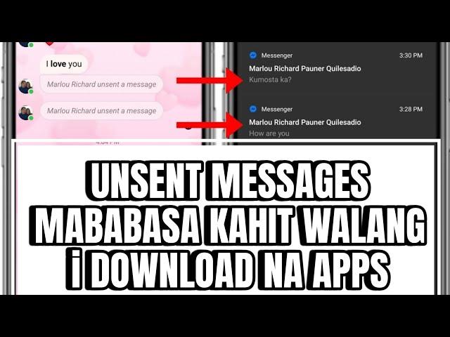Paano mababasa ang unsent messages 2024 new update