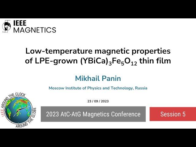 Mikhail Panin: Low-temperature magnetic properties of LPE-grown (YBiCa)3Fe5O12 thin film