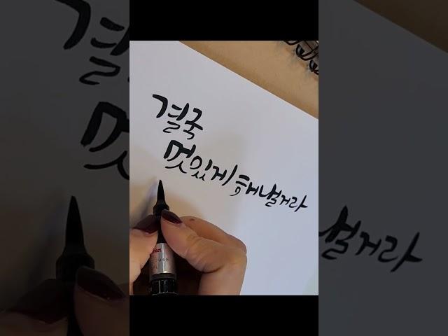 붓펜캘리그라피 따라쓰기영상으로 힐링하기 #응원글귀 #수능응원 #따라쓰기 #손글씨 #응원영상 #힐링영상 (쓰고싶은 문장 알려주시면 영상 손에서 써드릴게요 ^^