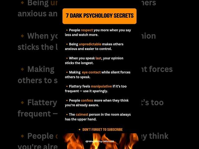 ️ 7 Dark Psychology Secrets They Don’t Want You to Know #DarkPsychology #MindControl