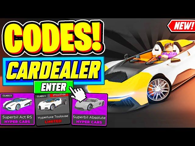 ️New️ ALL WORKING CODES For Car Dealership Tycoon 2024 - Roblox Car Dealership Tycoon Codes 2024