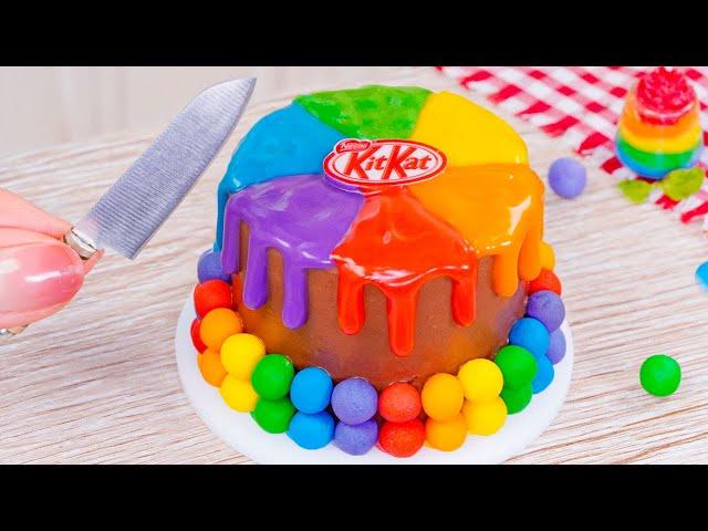 Rainbow Chocolate KITKAT Cake  Delicious Miniature Rainbow Chocolate Cake Design By Tiny Cakes