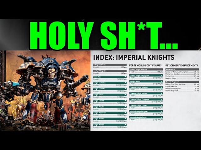 INSANE New Points DROPS from Games Workshop... Warhammer 40k IMPERIAL KNIGHTS are CRAZY #Warhammer