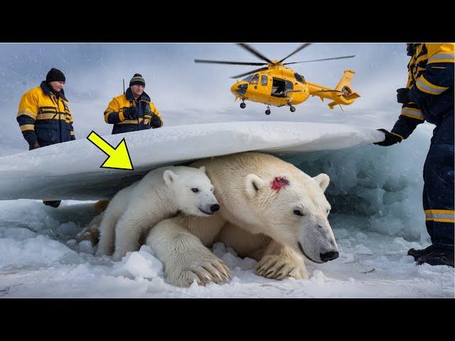 Heartwarming Rescue: Injured Polar Bear Mother and Cub Rescued After Avalanche