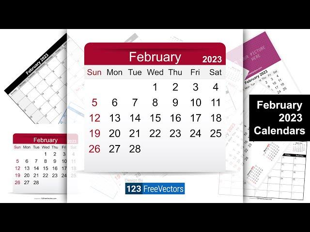 February 2023 Calendar | 123FreeVectors