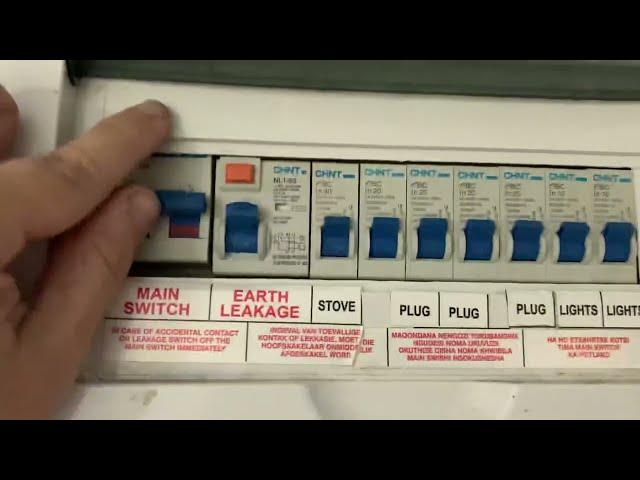 Reset earth leakage switch on DB board