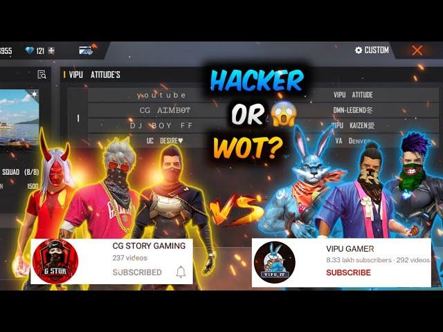 CG STORY GAMING VS VIPU GAMER | Two Best Clash  Squad War Custom Match | Two Best Youtuber Squad FF