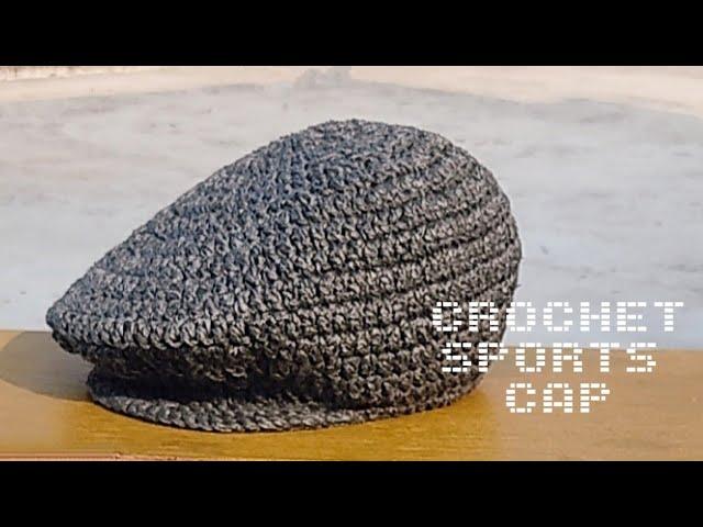 Handmade Crochet Sport / golf  / Baseball Cap  ( With English Subtitles )