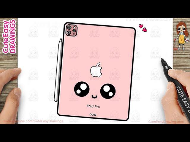 How to Draw a Cute iPad Pro Step by step Follow Along video for KIDS