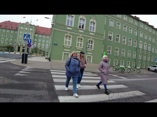 Szczecin, Poland  - 4K Virtual Walking Tour Around the City (37 min.) Nov. 2022