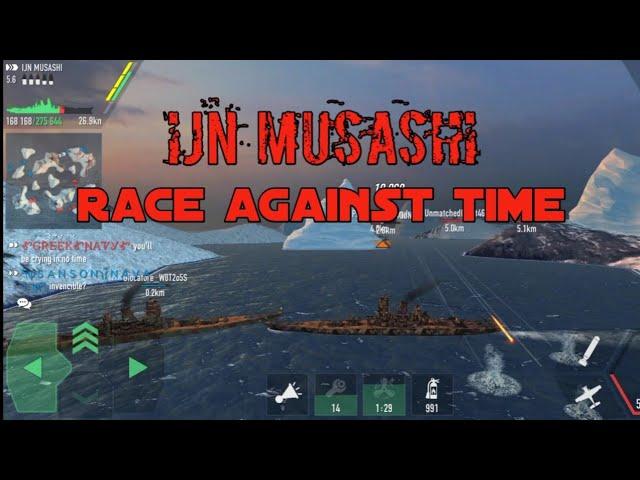 Battle Of Warships | IJN MUSASHI vs FS SUPER-ALSACE & WISCONSIN 