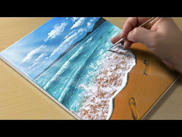 Easy Way to Paint a Beach Scene / Acrylic Painting for Beginners